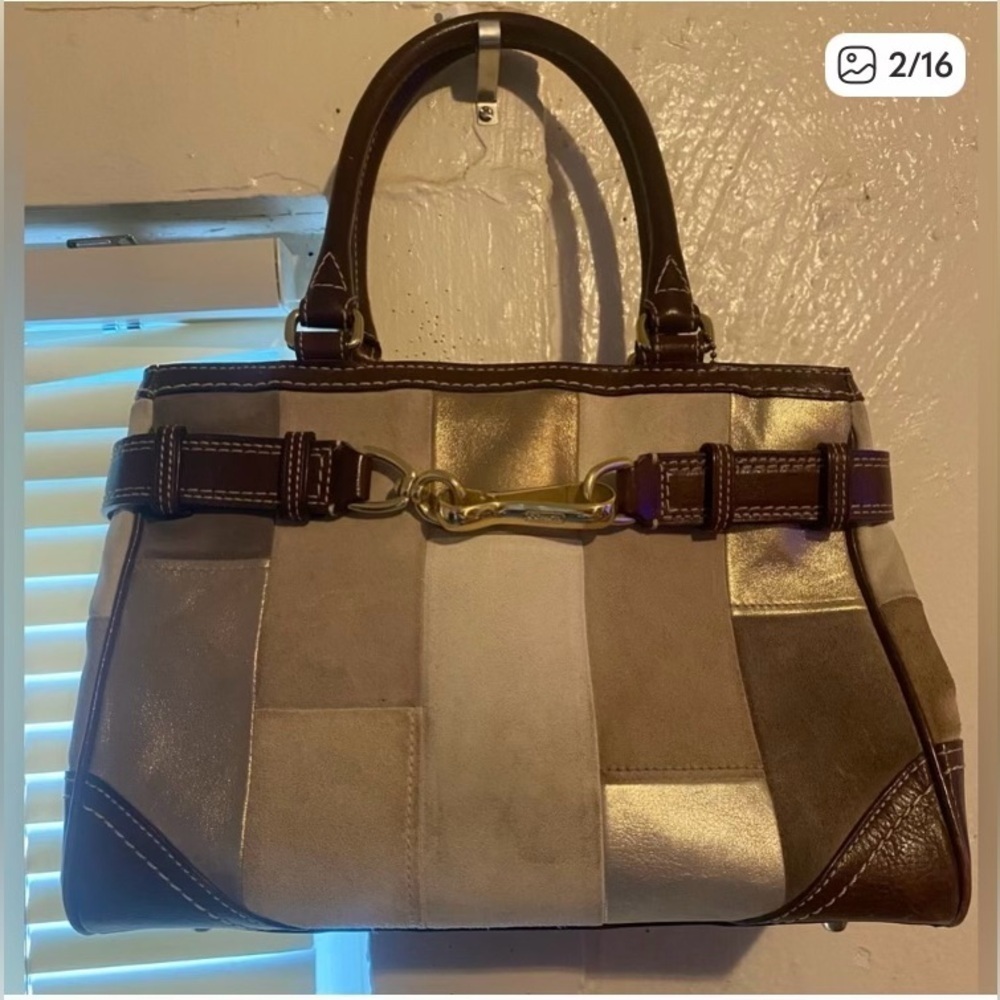 Vintage Coach multicolor patchwork bag